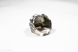 Dragon Eye Ring Silver Metal for Cosplay Game Night Dungeons and Dragons  (purple/blue/red/yellow) (Online Only)