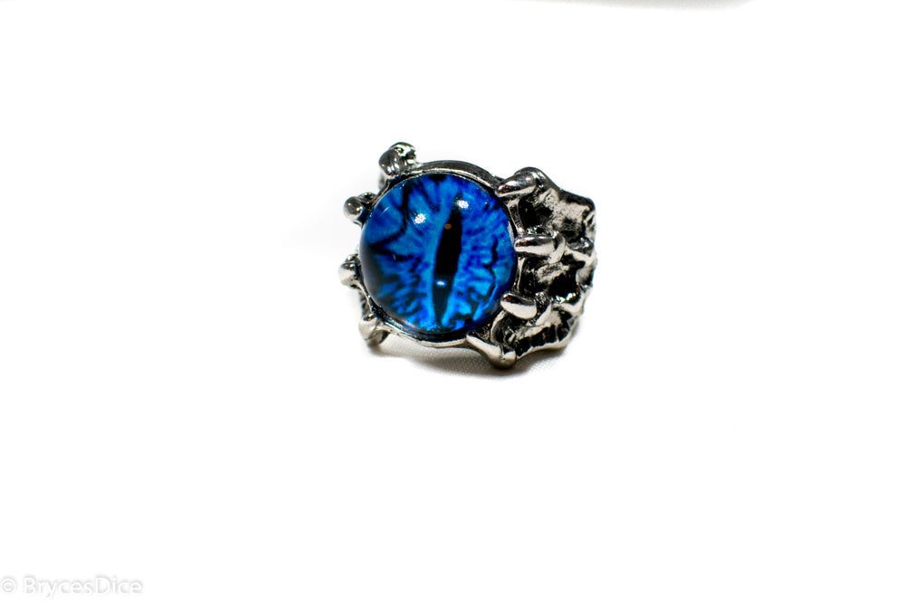 Dragon Eye Ring Silver Metal for Cosplay Game Night Dungeons and Dragons  (purple/blue/red/yellow) (Online Only)