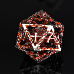 Beholder's Gates Hollow Metal Dice Set - Bloodied Silver (ONLINE ORDER ONLY)