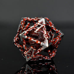 Beholder's Gates Hollow Metal Dice Set - Bloodied Silver (ONLINE ORDER ONLY)