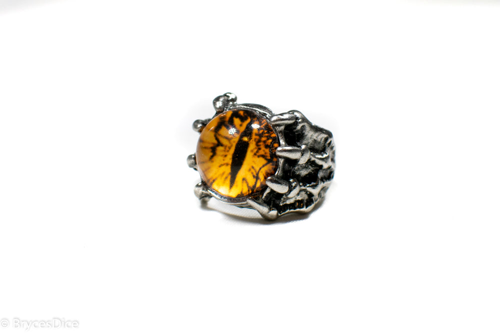 Dragon Eye Ring Silver Metal for Cosplay Game Night Dungeons and Dragons  (purple/blue/red/yellow) (Online Only)