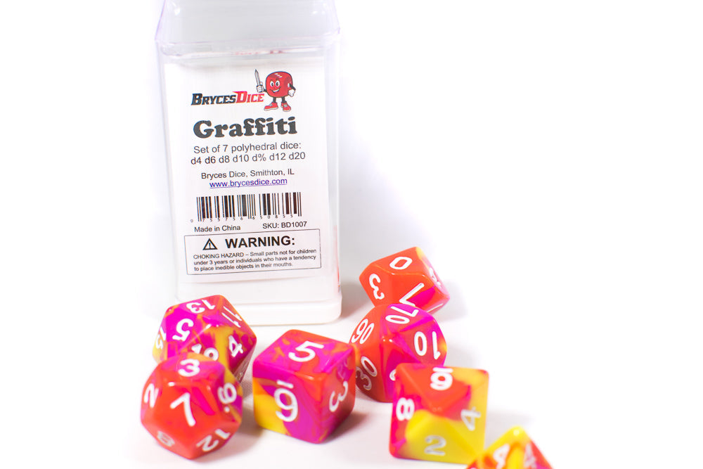Graffiti Tri-Color Swirl Yellow/Orange/Pink (Online Only)
