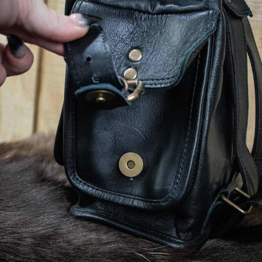 "The Cottage" Leather Mini Backpack - Black (ONLINE ORDER ONLY)