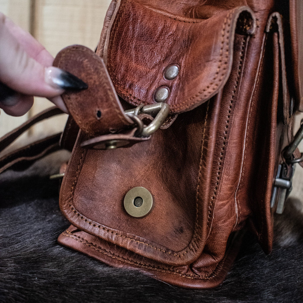 "The Cottage" Leather Mini Backpack - Brown (ONLINE ORDER ONLY)