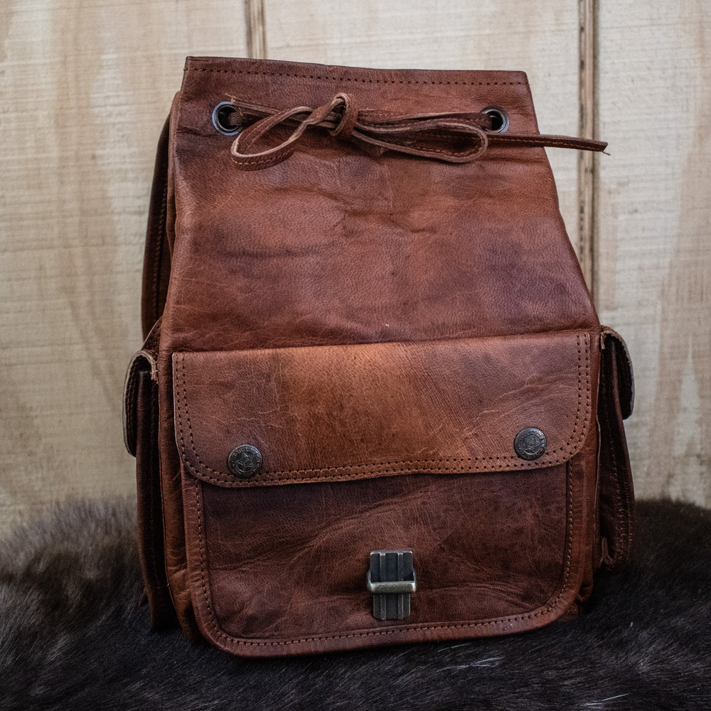 "The Cottage" Leather Mini Backpack - Brown (ONLINE ORDER ONLY)