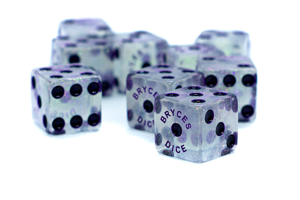 BrycesDice 16mm Glitter d6 (Purple) Square Edge [per die] (Online Only)