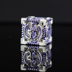 Dragonguard Hollow Metal Dice Set - Purple and Silver (ONLINE ORDER ONLY)
