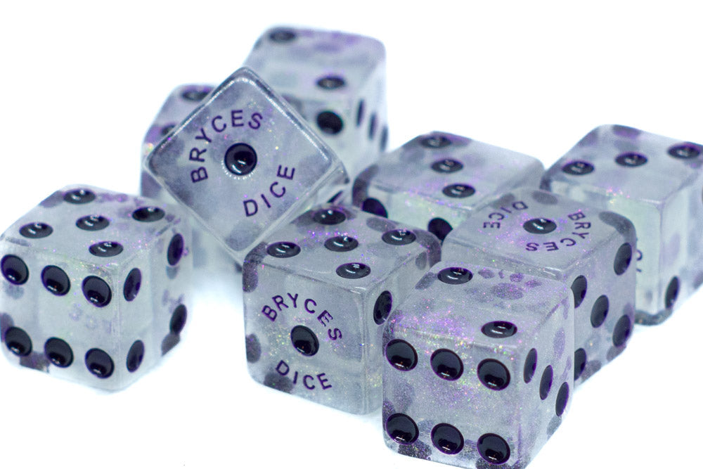 BrycesDice 16mm Glitter d6 (Purple) Square Edge [per die] (Online Only)