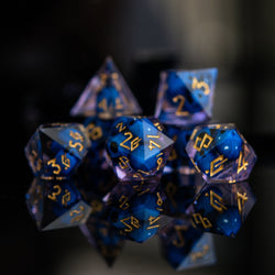 Corpse Blue and Lavender Sharp-Edged Resin Dice Set (ONLINE ORDER ONLY)