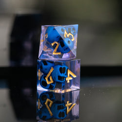 Corpse Blue and Lavender Sharp-Edged Resin Dice Set (ONLINE ORDER ONLY)