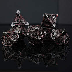 Dragonguard Hollow Metal Dice Set - Crimson and Shadow (ONLINE ORDER ONLY)