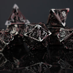 Dragonguard Hollow Metal Dice Set - Crimson and Shadow (ONLINE ORDER ONLY)