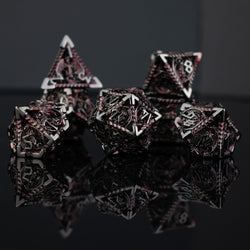 Dragonguard Hollow Metal Dice Set - Crimson and Shadow (ONLINE ORDER ONLY)