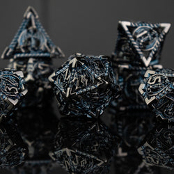 Dragonguard Hollow Metal Dice Set - Cobalt and Shadow (ONLINE ORDER ONLY)