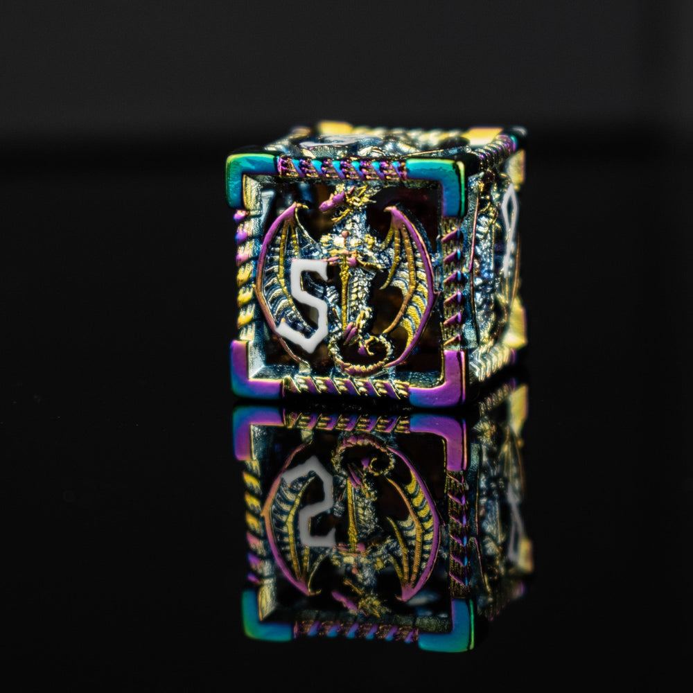 Dragonguard Hollow Metal Dice Set - Iridescent (ONLINE ORDER ONLY)