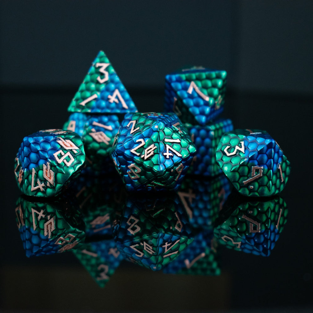 Sea Serpent Dragon's Egg Metal Dice Set (ONLINE ORDER ONLY)