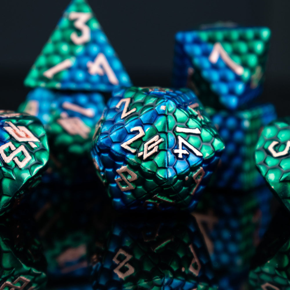 Sea Serpent Dragon's Egg Metal Dice Set (ONLINE ORDER ONLY)