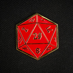 Red and Gold D20 Pin (ONLINE ORDER ONLY)