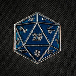 Aqua and Silver D20 Pin (ONLINE ORDER ONLY)