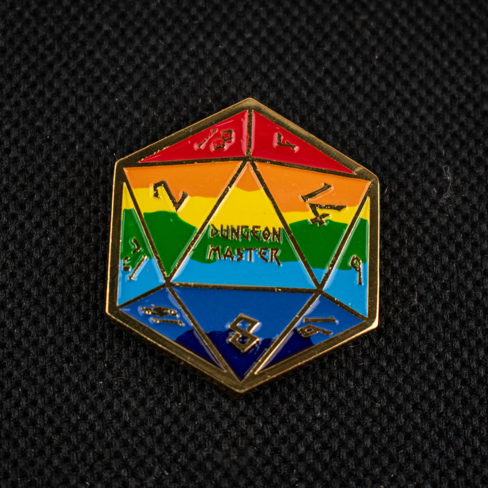 Pride and Gold Rainbow D20 Pin (ONLINE ORDER ONLY)