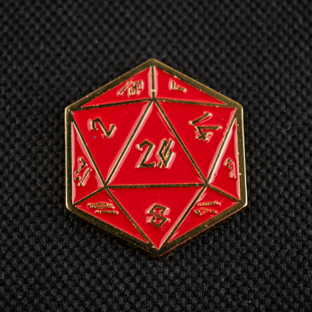 Red and Gold D20 Pin (ONLINE ORDER ONLY)
