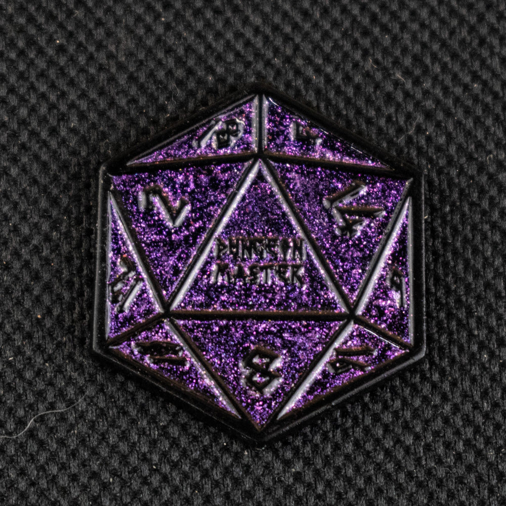 Purple Glitter D20 Pin (ONLINE ORDER ONLY)