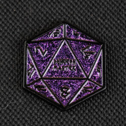 Purple Glitter D20 Pin (ONLINE ORDER ONLY)