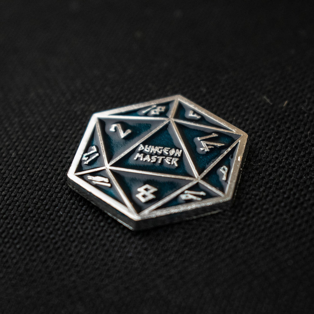 Aqua and Silver D20 Pin (ONLINE ORDER ONLY)