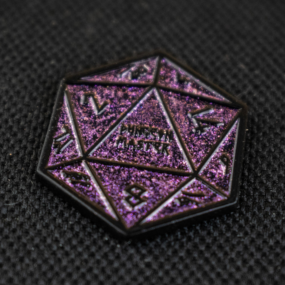 Purple Glitter D20 Pin (ONLINE ORDER ONLY)