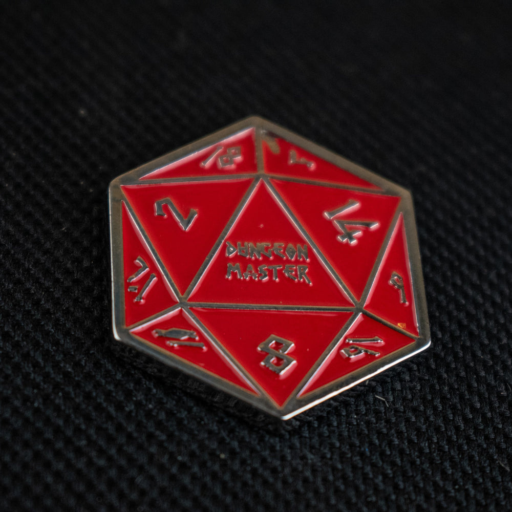 Red and Silver D20 Pin (ONLINE ORDER ONLY)