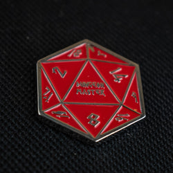 Red and Silver D20 Pin (ONLINE ORDER ONLY)