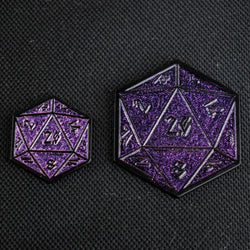 Purple Glitter D20 Pin (ONLINE ORDER ONLY)
