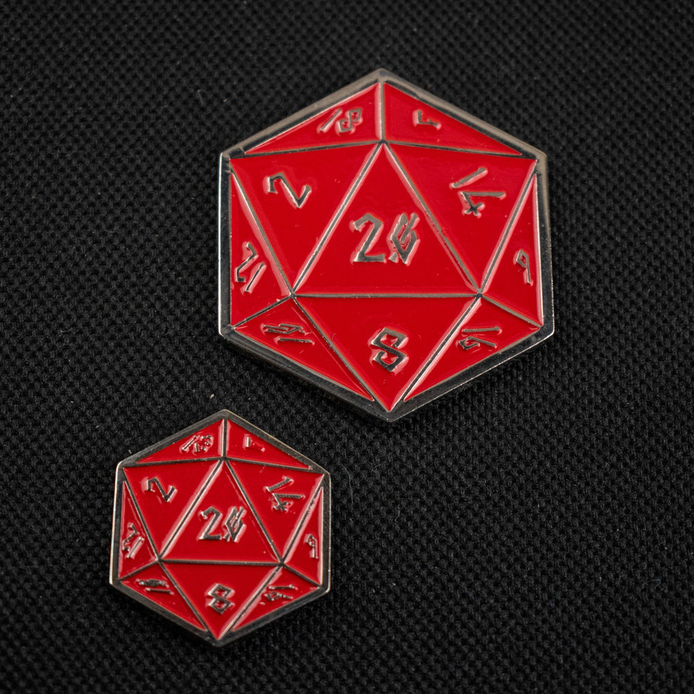 Red and Silver D20 Pin (ONLINE ORDER ONLY)