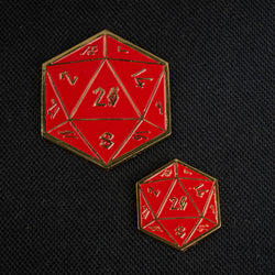 Red and Gold D20 Pin (ONLINE ORDER ONLY)