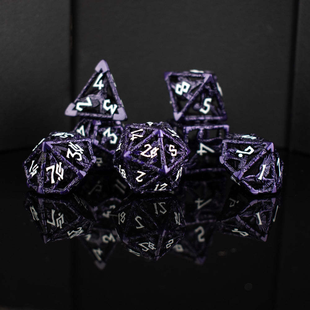 Legends of Valhalla - Purple Hollow Metal Dice Set (ONLINE ORDER ONLY)