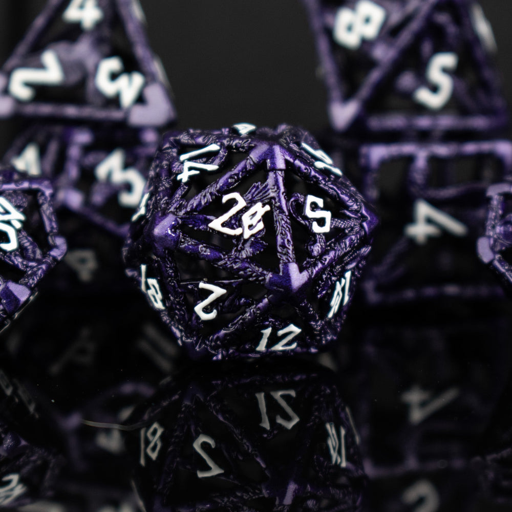Legends of Valhalla - Purple Hollow Metal Dice Set (ONLINE ORDER ONLY)