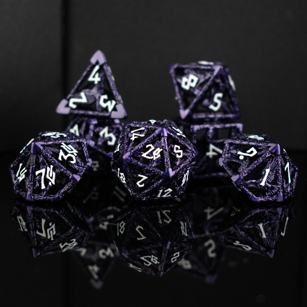Legends of Valhalla - Purple Hollow Metal Dice Set (ONLINE ORDER ONLY)