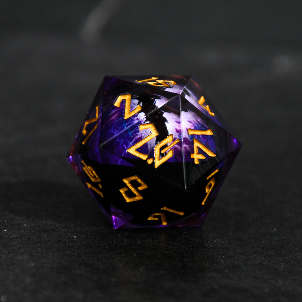 Enchanted Dragon (Black/Gold) Liquid Core 30mm D20 (ONLINE ORDER ONLY)