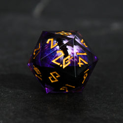 Enchanted Dragon (Black/Gold) Liquid Core 30mm D20 (ONLINE ORDER ONLY)