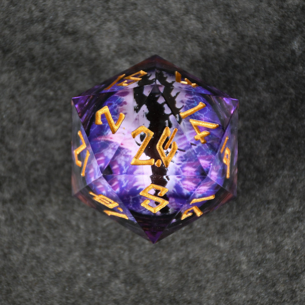 Enchanted Dragon (Black/Gold) Liquid Core 30mm D20 (ONLINE ORDER ONLY)