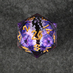 Enchanted Dragon (Black/Gold) Liquid Core 30mm D20 (ONLINE ORDER ONLY)