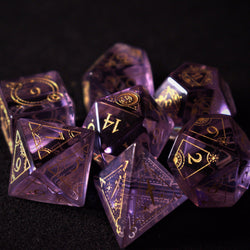 Fabled Mark Purple Glass Dice Set (ONLINE ORDER ONLY)