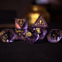 Fabled Mark Purple Glass Dice Set (ONLINE ORDER ONLY)