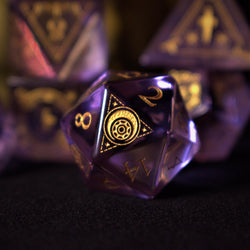 Fabled Mark Purple Glass Dice Set (ONLINE ORDER ONLY)