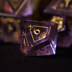 Fabled Mark Purple Glass Dice Set (ONLINE ORDER ONLY)