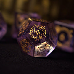 Fabled Mark Purple Glass Dice Set (ONLINE ORDER ONLY)