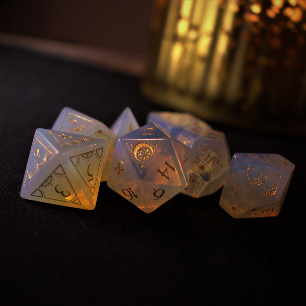 Fabled Mark Opalite Stone Dice Set (ONLINE ORDER ONLY)