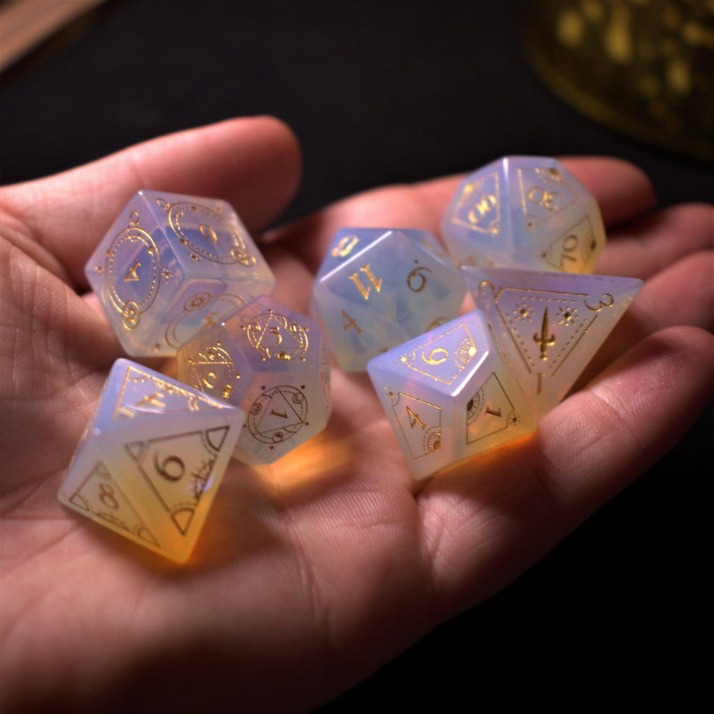 Fabled Mark Opalite Stone Dice Set (ONLINE ORDER ONLY)