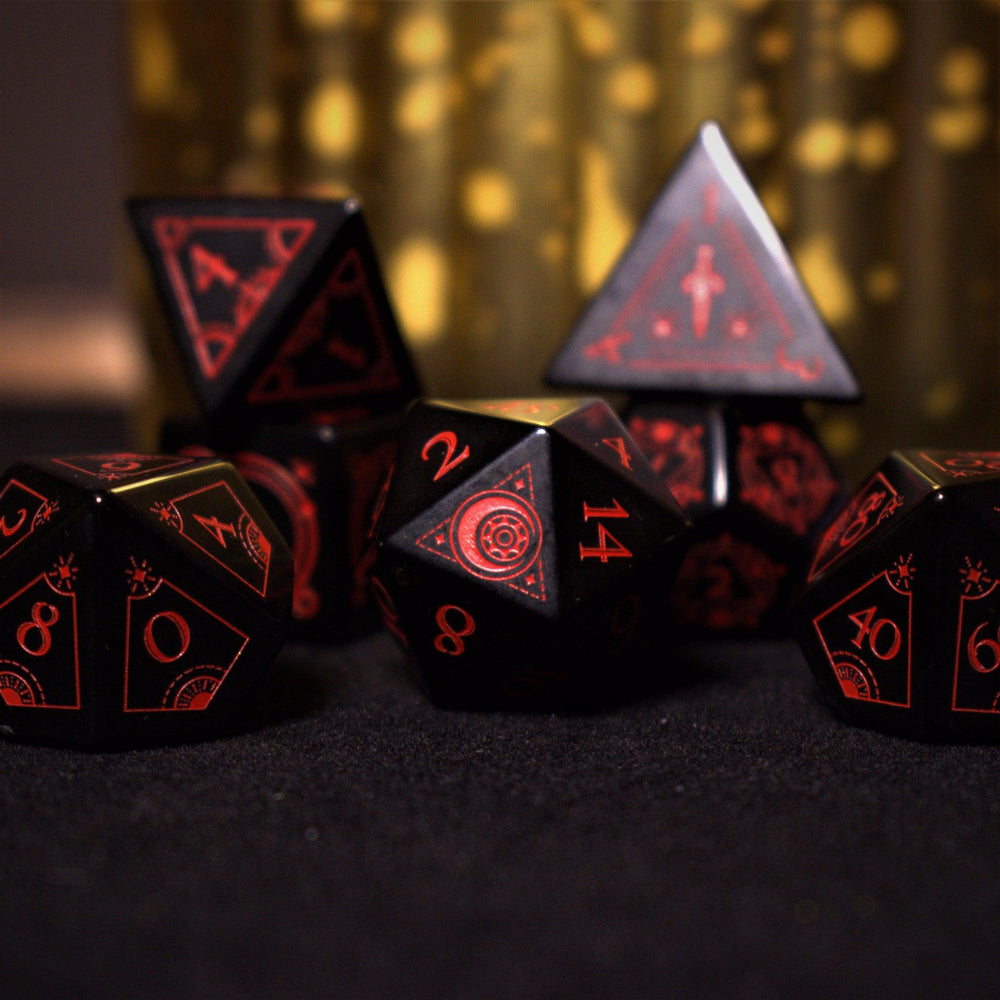 Fabled Mark - Obsidian Stone Dice Set (ONLINE ORDER ONLY)