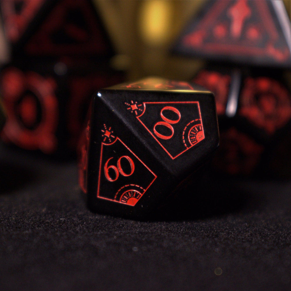 Fabled Mark - Obsidian Stone Dice Set (ONLINE ORDER ONLY)